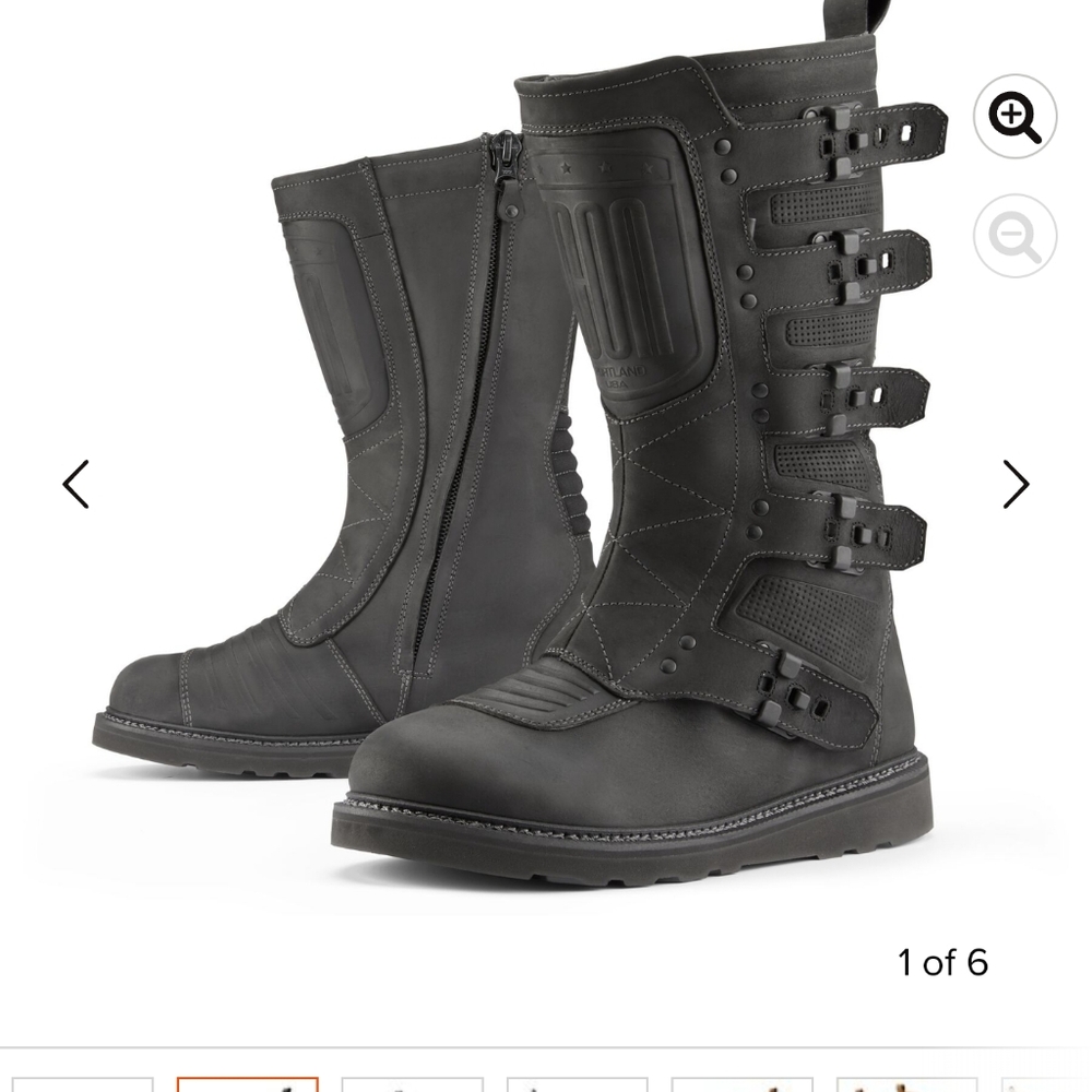 Icon Elsinore 2 armored motorcycle boots size 12